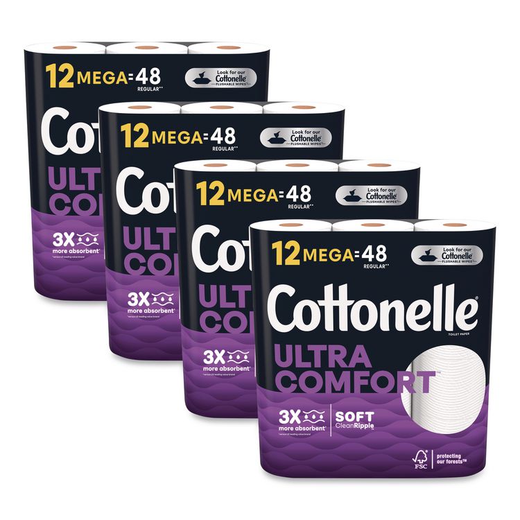 Ultra ComfortCare Toilet Paper, Soft Tissue, Septic Safe, 2-Ply, White, 284 Sheets/Roll, 12 Rolls/Pack, 48 Rolls/Carton
