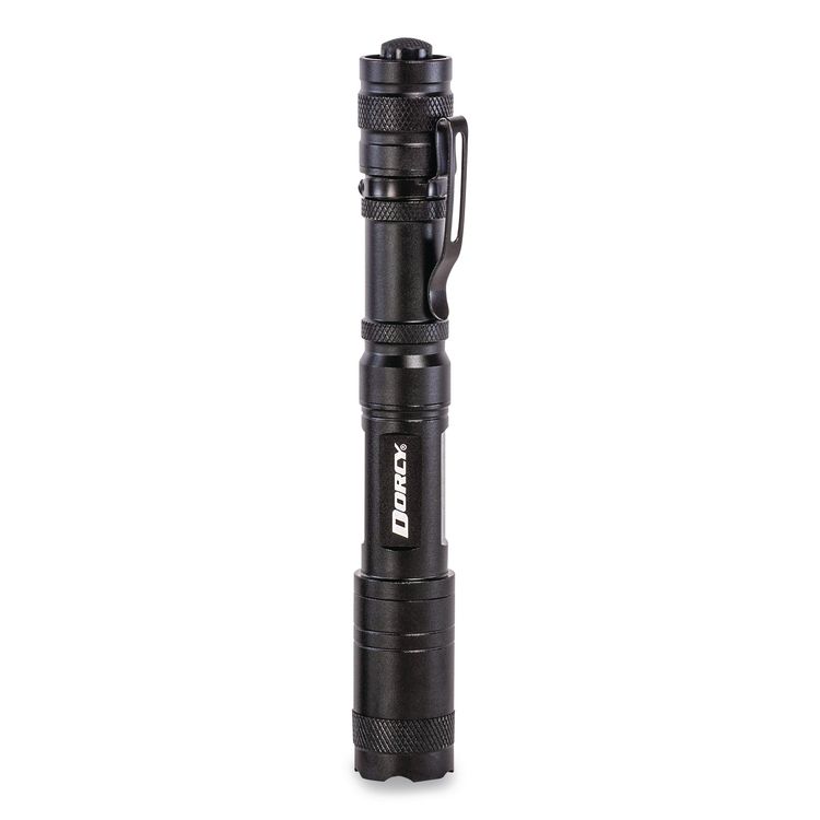 Aluminum Slide Focus Flashlight, 2 AA Batteries (Included), Black