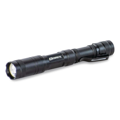 Aluminum Slide Focus Flashlight, 2 AA Batteries (Included), Black