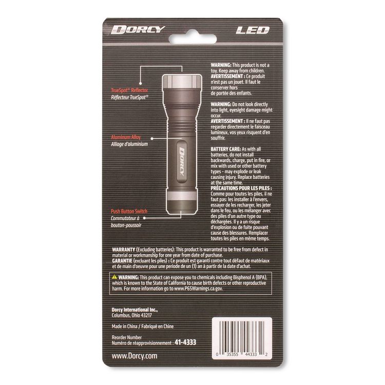 Ultra HD Aluminum Flashlight, 3 AAA Batteries (Included) Black