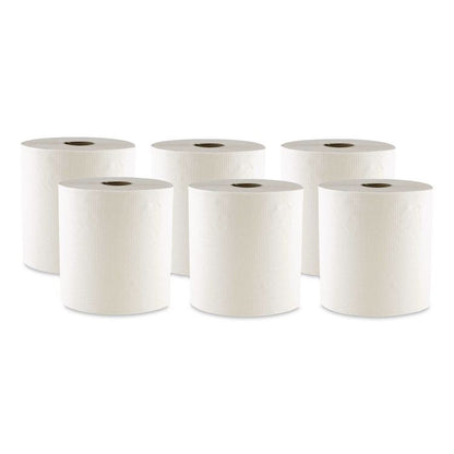 Hard Wound Towel, 1 Ply, 8" x 700 ft, White, 6/Carton