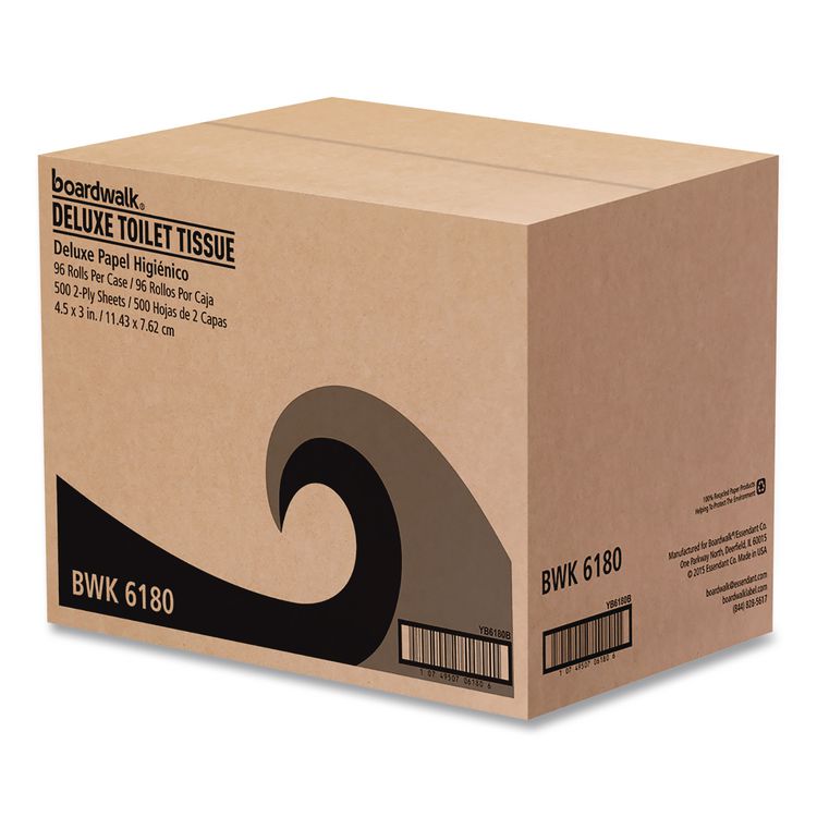 Two-Ply Toilet Tissue, Septic Safe, White, 125 ft Roll Length, 500 Sheets/Roll, 96 Rolls/Carton