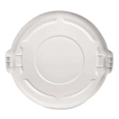 BRUTE Self-Draining Flat Top Lids for 32 gal Round BRUTE Containers, 22.25" Diameter, White