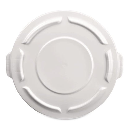 BRUTE Self-Draining Flat Top Lids for 32 gal Round BRUTE Containers, 22.25" Diameter, White