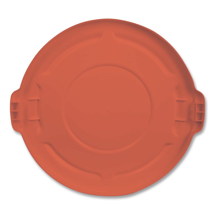 BRUTE Self-Draining Flat Top Lids for 32 gal Round BRUTE Containers, 22.25" Diameter, Red