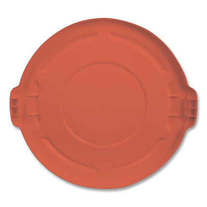 BRUTE Self-Draining Flat Top Lids for 32 gal Round BRUTE Containers, 22.25" Diameter, Red
