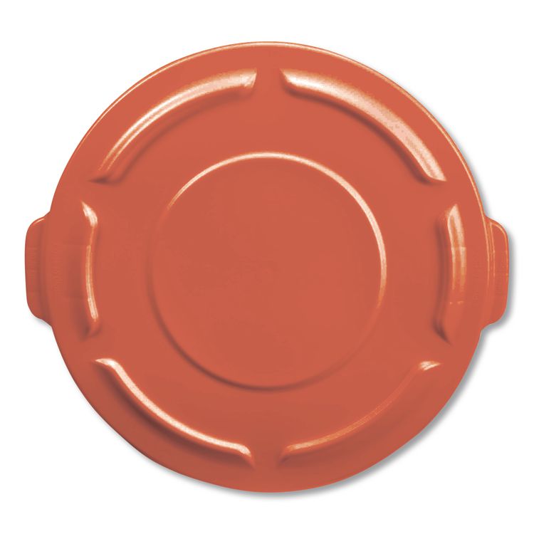 BRUTE Self-Draining Flat Top Lids for 32 gal Round BRUTE Containers, 22.25" Diameter, Red