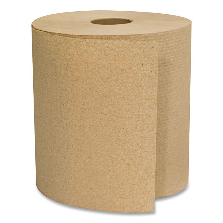 Hardwound Roll Towels, 1-Ply, 8" x 300 ft, Natural, 12 Rolls/Carton