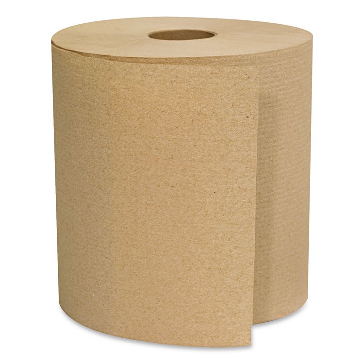 Hardwound Roll Towels, 1-Ply, 8" x 600 ft, Natural, 12 Rolls/Carton