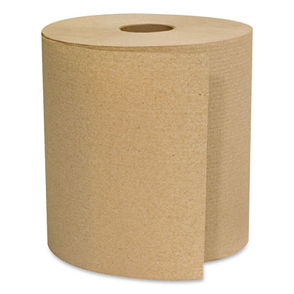 Hardwound Roll Towels, 1-Ply, 8" x 600 ft, Natural, 12 Rolls/Carton