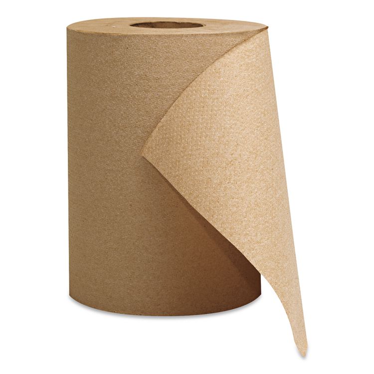 Hardwound Roll Towels, 1-Ply, 8" x 600 ft, Natural, 12 Rolls/Carton