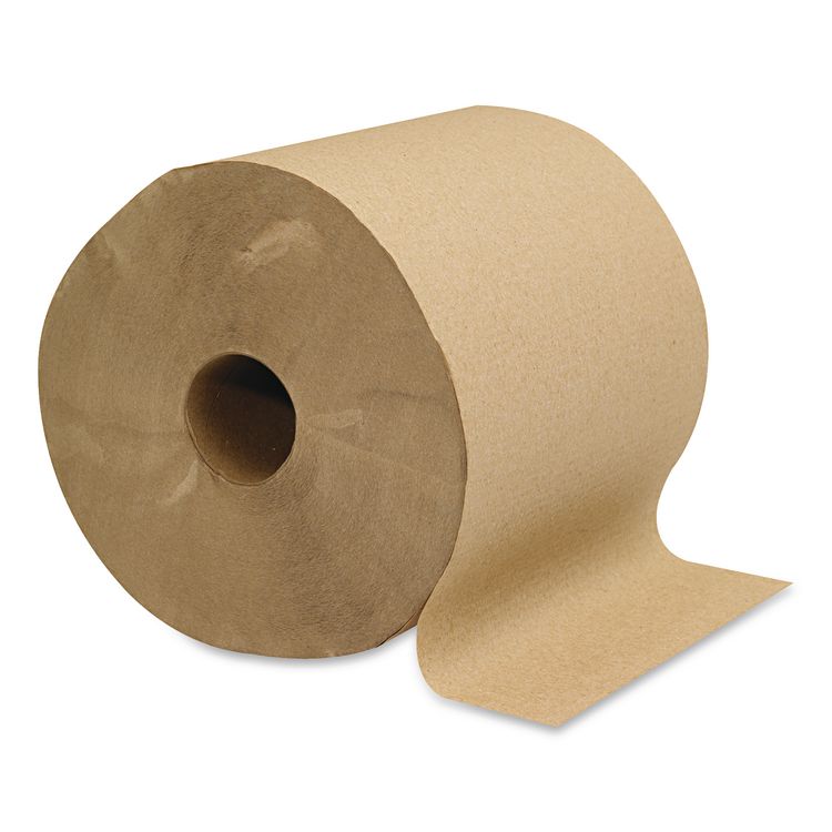 Hardwound Roll Towels, 1-Ply, 8" x 600 ft, Natural, 12 Rolls/Carton