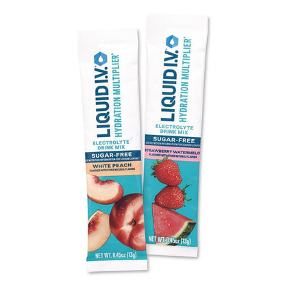 Sugar-Free Hydration Multiplier, White Peach/Strawberry Watermelon, 0.45 oz Packets, 30/Box