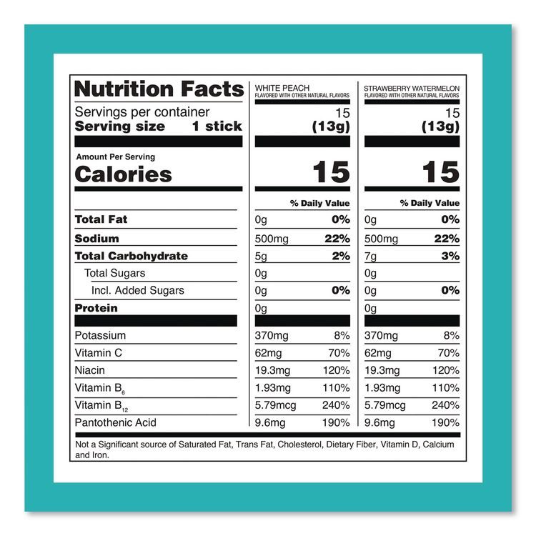 Sugar-Free Hydration Multiplier, White Peach/Strawberry Watermelon, 0.45 oz Packets, 30/Box