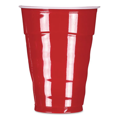 Easy Grip Disposable Plastic Party Cups, 9 oz, Red, 50/Pack, 12 Packs/Carton