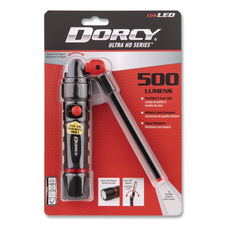 Ultra HD Foldable Worklight Flashlight, 3 AAA Batteries (Included), Black