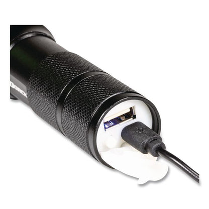 Ultra HD Rechargeable Aluminum Flashlight, Rechargeable Lithium Ion Battery (Included), Black