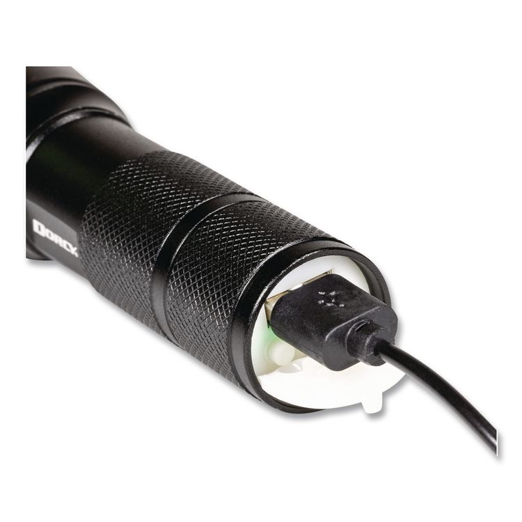 Ultra HD Rechargeable Aluminum Flashlight, Rechargeable Lithium Ion Battery (Included), Black