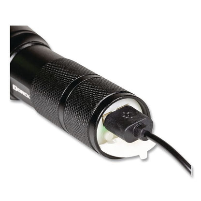 Ultra HD Rechargeable Aluminum Flashlight, Rechargeable Lithium Ion Battery (Included), Black