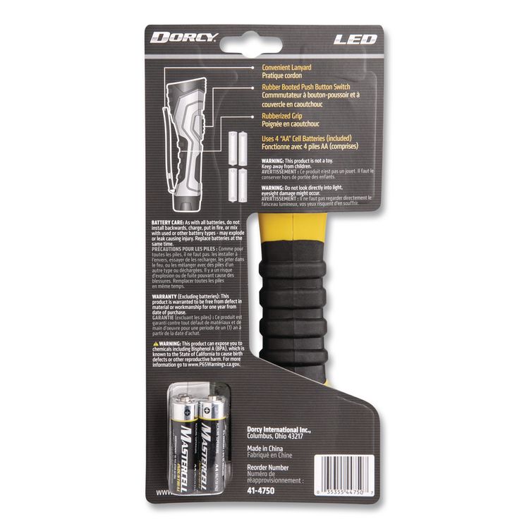 LED Cyber Light Flashlight, 4 AA Batteries (Included), Yellow