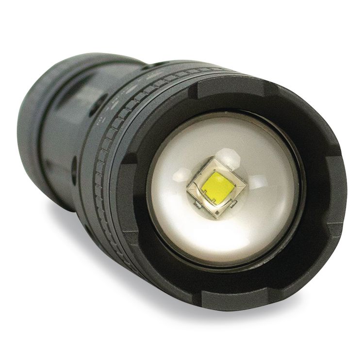 DieHard Twist Focus Aluminum 1,500 Lumen Flashlight, 4 AAA Batteries (Included), Gray