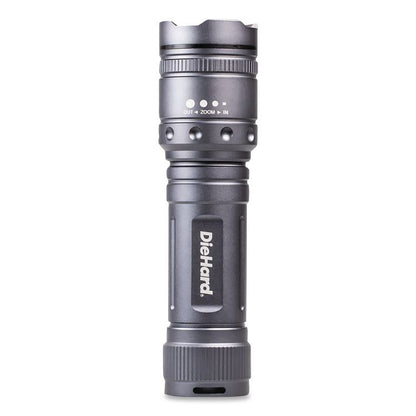 DieHard Twist Focus Aluminum 1,700 Lumen Flashlight, 6 AA Batteries (Included), Gray