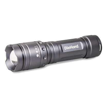 DieHard Twist Focus Aluminum 1,700 Lumen Flashlight, 6 AA Batteries (Included), Gray