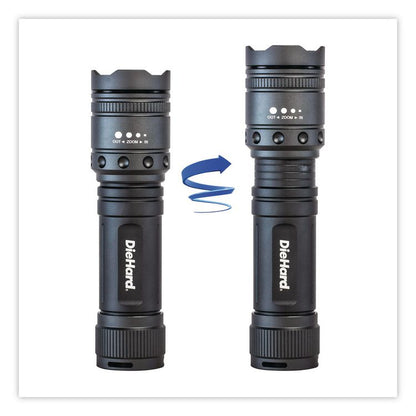 DieHard Twist Focus Aluminum 1,700 Lumen Flashlight, 6 AA Batteries (Included), Gray