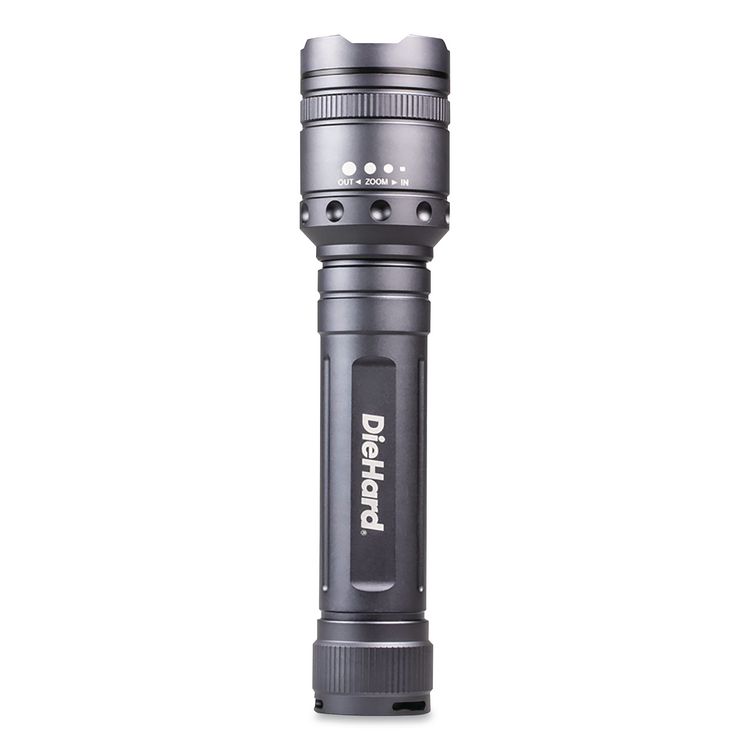 DieHard Twist Focus 3,000 Lumen Aluminum Flashlight, 9 AA Batteries (Included), Gray