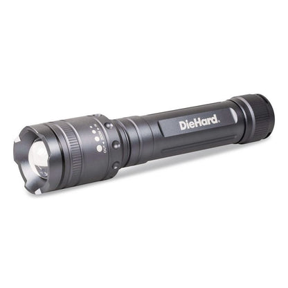 DieHard Twist Focus 3,000 Lumen Aluminum Flashlight, 9 AA Batteries (Included), Gray