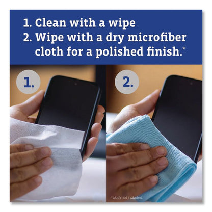 CloroxPro ScreenPlus Screen Sanitizing Wipes, 6 x 8, Citrus Blend, White, 75/Canister, 6 Canisters/Carton