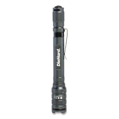DieHard Aluminum 180 Lumen Twist Focus Flashlight with Pocket Clip, 2 AA Batteries (Included), Black