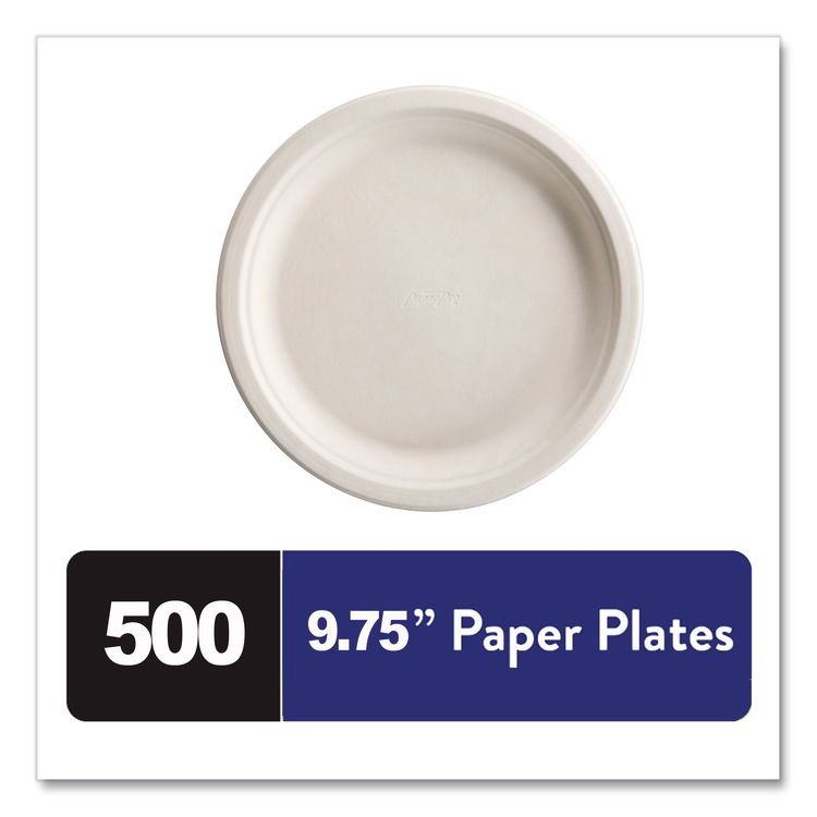 Classic Paper Dinnerware, Plate, 9.75" dia, White, 125/Pack, 4 Packs/Carton