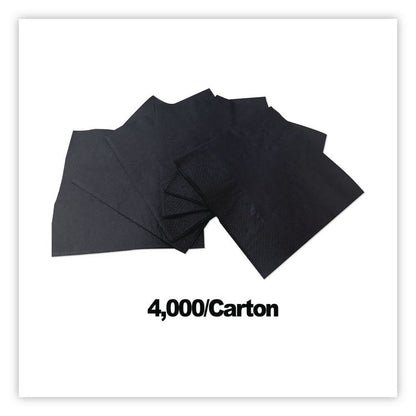 Cocktail Napkins, 1-Ply, 9 x 9, Black, 4,000/Carton