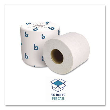 Two-Ply Toilet Tissue, Septic Safe, White, 125 ft Roll Length, 500 Sheets/Roll, 96 Rolls/Carton