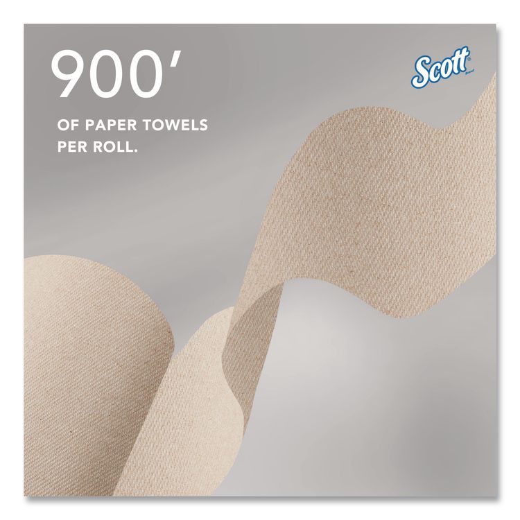 100% Recycled Hard Roll Paper Towels, 1-Ply, 8" x 900 ft, Brown, 6/Carton