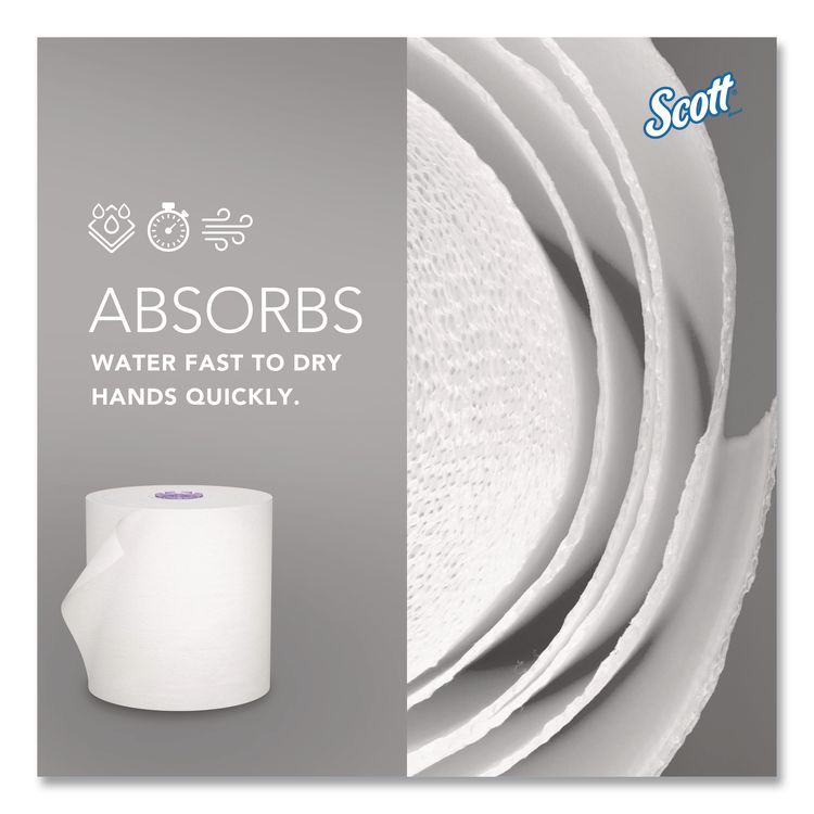100% Recycled Hard Roll Paper Towels, 1-Ply, 8" x 700 ft, White, 6/Carton