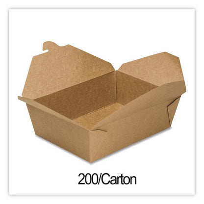 Reclosable Kraft Take-Out Box, 76 oz, 8.58 x 6.28 x 2.4, Brown, Paper, 200/Carton
