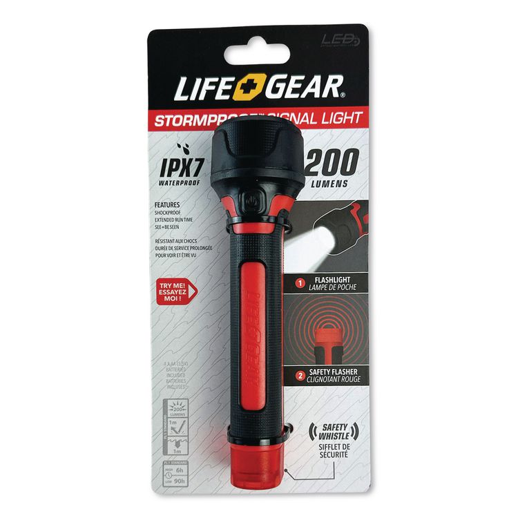 LifeGear Stormproof Signal Light, 4 AA Batteries (Included), Red