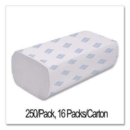 Multifold Towels, 1-Ply, 9.25 x 9.05, White, 250/Pack, 16 Packs/Carton