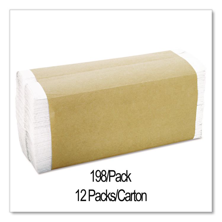 C-Fold Towels, 1-Ply, 11 x 10.13, White, 198/Pack, 12 Packs/Carton