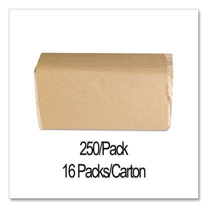 Singlefold Paper Towels, 9 x 9.45, Natural, 250/Pack, 16 Packs/Carton