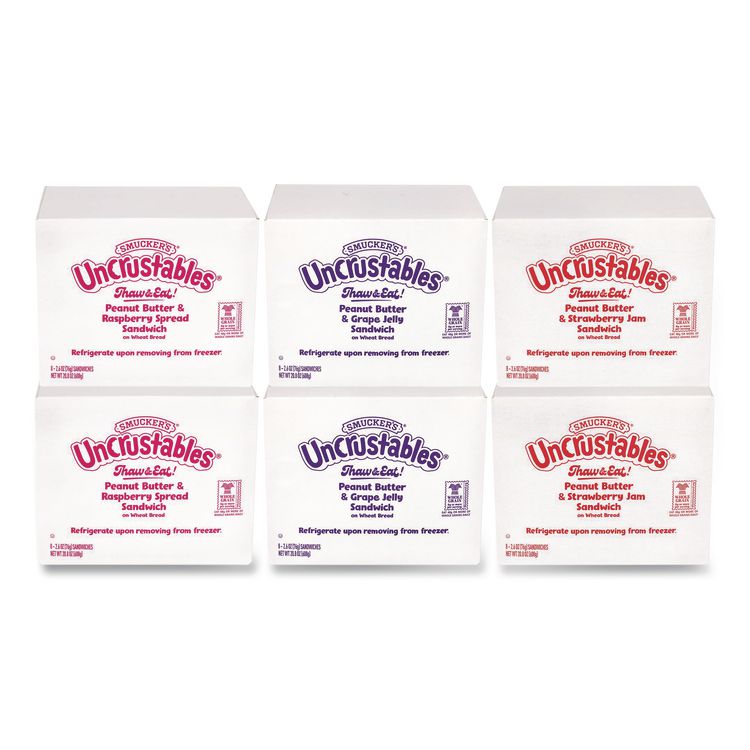 UNCRUSTABLES Variety Pack, 8 Sandwiches/Box, 6 Boxes/Carton