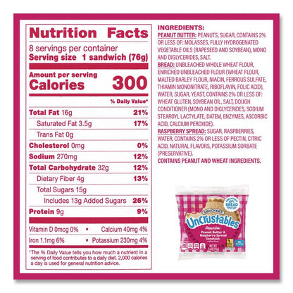 UNCRUSTABLES Variety Pack, 8 Sandwiches/Box, 6 Boxes/Carton