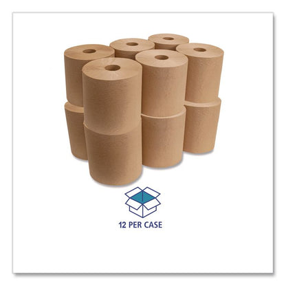 Hardwound Roll Towels, 1-Ply, 8" x 300 ft, Natural, 12 Rolls/Carton
