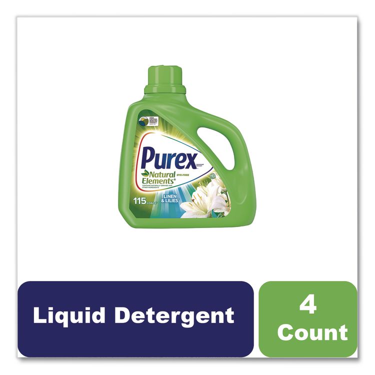 Ultra Natural Elements HE Liquid Detergent, Linen and Lilies Scent, 150 oz Bottle, 4/Carton