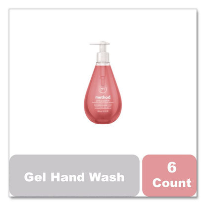 Gel Hand Wash, Pink Grapefruit Scent, 12 oz, 6/Carton