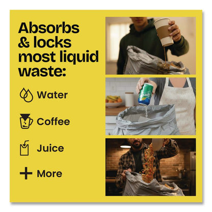 ForceFlex MaxStrength Tall Kitchen Drawstring Trash Bags, 13 gal, Lemon Sunshine Scent, 23.47 x 25.38, Gray, 90/Carton