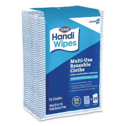Handi Wipes, 1-Ply, 11.25 x 16.88, Unscented, Blue, 72 Wipes/Bag, 8 Bags/Carton