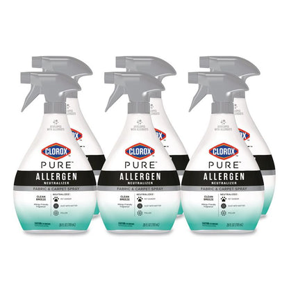 PURE Allergen Neutralizer Fabric and Carpet Spray, Clean Breeze Scent, 26 oz Spray Bottle, 6/Carton